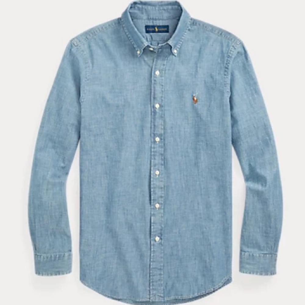 Classic Fit Indigo Button Down Ralph Lauren Shirt